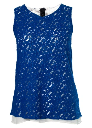 lace top in blue with ribbon on the back, merk: Clu, staat: Heel goed, maat: XS / 34 / 6, € 68,00, € 72,10 inclusief Kopersbescherming Pro