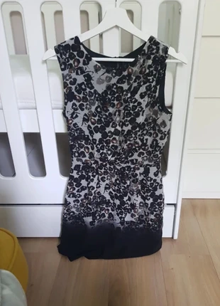Śliczna czarna letnia elegancka sukienka w panterkę XS, brand: Kiabi, condition: Very good, size: XS / 34 / 6, €11.00, €12.25 includes Buyer Protection