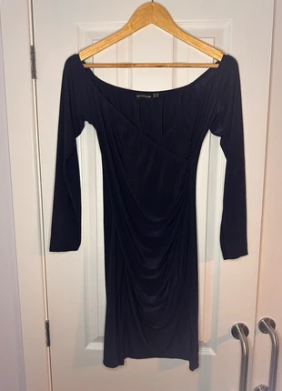 Pretty little thing, navy blue, runched, off shoulder Bardot bodycon dress. Size 14, brand: PrettyLittleThing, condition: Very good, size: M / UK 12-14, £7.00, £8.05 includes Buyer Protection