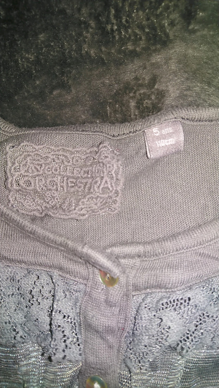 Gilet gris Orchestra, fille taille 5 ans  2