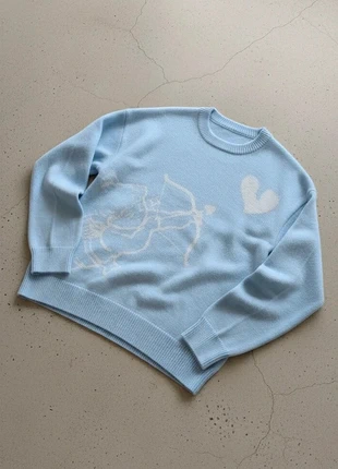 Pull bleu ciel motif ange, condition: Very good, size: M, €54.90, €58.35 includes Buyer Protection