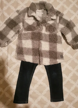 Next 2–3 Yrs Teddy Fleece Jacket & Dark Wash Jeans Outfit (Size 2–3 Yrs), brand: Next, condition: Very good, size: 24-36 months / 92 cm, €7.99, €9.09 includes Buyer Protection