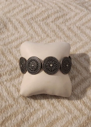 Bracelet élastiqué médaillons argent vieilli avec strass, estado: Muy bueno, 4,00 €, 4,90 € Protección al comprador incluida