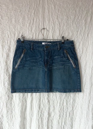 Mini jupe bleu jean délavé, marque: Comptoir des Cotonniers, état: Très bon état, taille: L / 40 / 12, 28,00 €, 30,10 € Protection acheteurs incluse