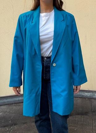 Cappotto sartoriale vintage lana vergine tg. XXL donna | Women blue pure virgin wool tailored coat, marque: Vintage Dressing, état: Très bon état, taille: XXL / 44 / 16, 20,00 €, 21,70 € Protection acheteurs incluse