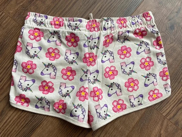 Short pyjama emojis licornes et fleurs 2