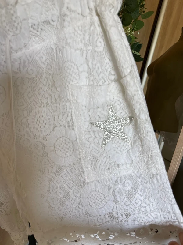 Magnifique short doublé dentelle et étoile argentée femme - photo numéro 2