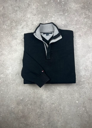 Pull Half-zip Col Camionneur Tommy Hilfiger Taille L Homme Noir Logo Brodé Sur Manche Coton #T42, brand: Tommy Hilfiger, condition: Very good, size: L, €39.00, €41.65 includes Buyer Protection Pro