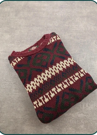 Pull vintage bordeaux à motifs géométriques American Outpost taille M, brand: Vintage Dressing, condition: Very good, size: M / 38 / 10, €31.00, €33.25 includes Buyer Protection