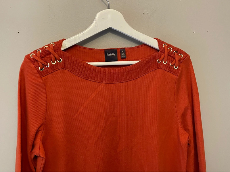 Rafaella Size Medium Womens Burnt Orange Shirt #M-5-105-0 2