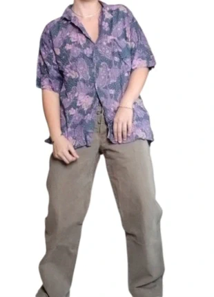 camicia casual semplice uomo viola estiva fantasia mista vintage anni 80 leggera oversize, marke: Vintage Dressing, zustand: Sehr gut, größe: L, 4,00 €, 4,90 € inklusive Vinted-Käuferschutz