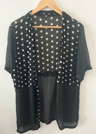 Cardigan manche courte vintage transparent à pois femme taille S/M, brand: Boutique indépendante, condition: Very good, size: M / 38 / 10, €5.00, €5.95 includes Buyer Protection