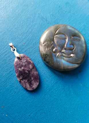 Pendentif pierre naturelle lepidolite, marque: lithotherapie, état: Très bon état, 6,00 €, 7,00 € Protection acheteurs incluse