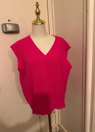 Pull sans manches fuchsia à col V – maille épaisse, taille unique, état: Très bon état, taille: Taille unique, 7,00 €, 8,05 € Protection acheteurs incluse