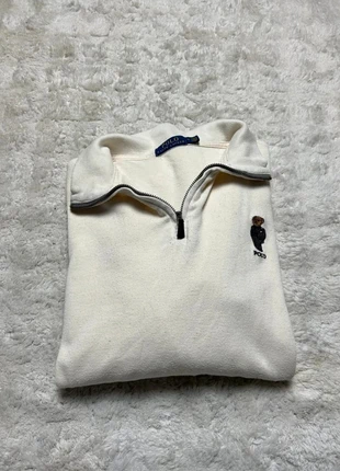 Pull sweat half 1/4 zip Ralph Lauren couleur blanc crème taille M en bon état, brand: Ralph Lauren, condition: Good, size: M, €39.99, €42.69 includes Buyer Protection Pro