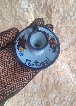 Mini bougeoir portugal céramique bleue peint main vintage, marca: made in portugal, estado: Muy bueno, 6,00 €, 7,00 € Protección al comprador incluida