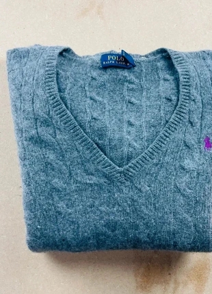 Ralph Lauren - Pull torsadé cachemire- Gris - Taille M - Femme - Vintage #923, marque: Ralph Lauren, état: Bon état, taille: M / 38 / 10, 50,00 €, 53,20 € Protection acheteurs incluse