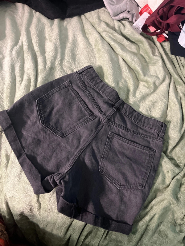 H&M denim shorts black 4