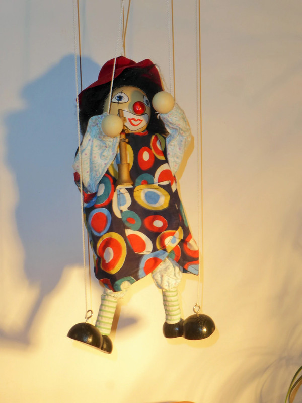 Marionnette A Fils Clown en bois