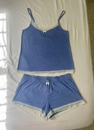 Pijama cute encaje de lunares azul y beige, marque: Primark, état: Très bon état, taille: M / 38 / 10, 3,00 €, 3,85 € Protection acheteurs incluse
