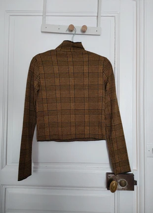 Top col montant manches longues pied de poule noir et jaune bershka, marca: Bershka, estado: Muy bueno, tamaño: M / 38 / 10, 8,00 €, 9,10 € Protección al comprador incluida