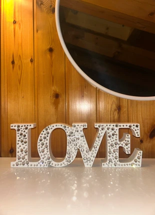 “LOVE” Bianco con Swarovski – Scritta Decorativa, da Muro o Scaffale, état: Neuf sans étiquette, 8,00 €, 9,10 € Protection acheteurs incluse