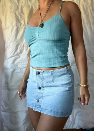 Jupe en jean mini boutonnée - PLT, brand: PrettyLittleThing, condizioni: Nuovo con cartellino, taglia: M / IT 42 / EU 38, €6.00, €7.00 include la Protezione acquisti