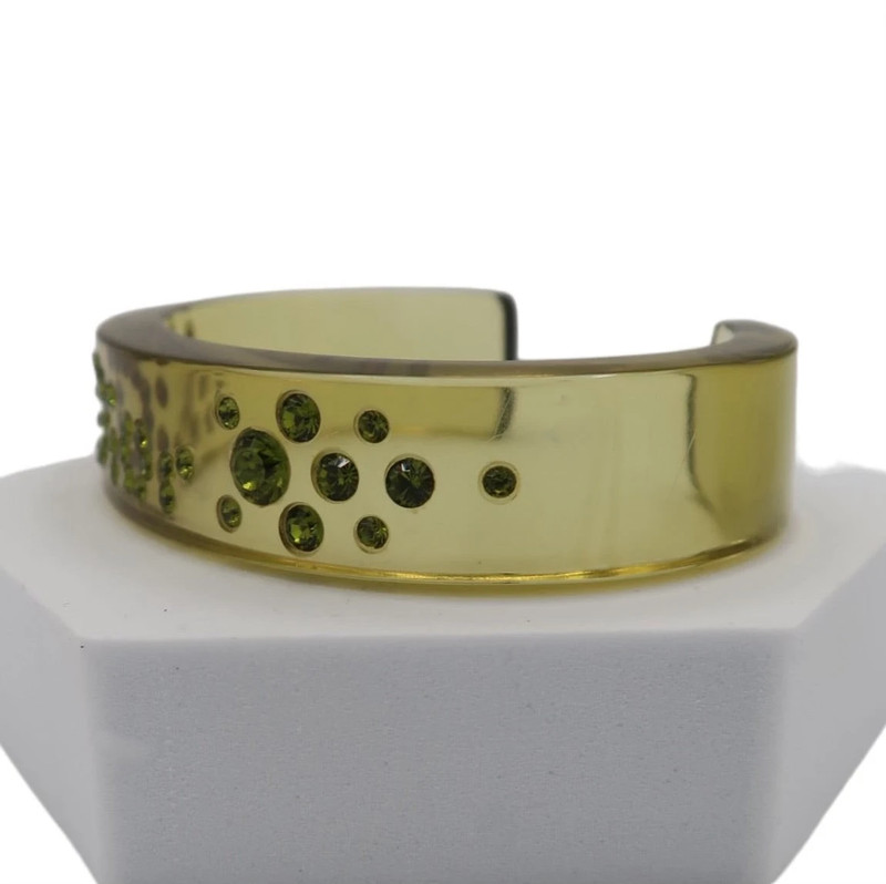 Christian Dior Lucite Green Resin Cuff Bracelet 4