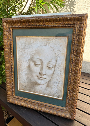 La Tête d’une jeune femme – d’après Léonard de Vinci - 65x52 cm, marca: autre, estado: Bom, €59.00, €62.65 inclui Proteção do Comprador