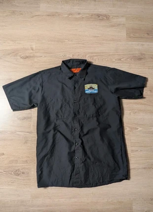 Chemise manche courte américaine vintage USA taille L ample noir workwear, merk: Vintage Dressing, staat: Heel goed, maat: L, € 11,90, € 13,20 inclusief Kopersbescherming Pro
