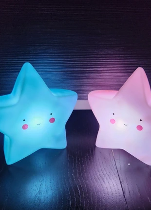 Lot de 2 Veilleuses LED Étoiles – Rose & Bleu – Piles Incluses – Lampe Nuit Bébé Enfant – Déco Douce, état: Neuf avec étiquette, 19,50 €, 21,18 € Protection acheteurs incluse