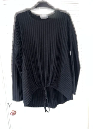 Matalan black ruched waterfall hem top, brand: Matalan, condition: Good, size: L / 12, £1.50, £2.28 includes Buyer Protection