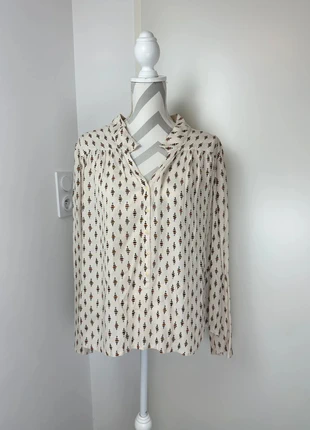 Chemisier / Blouse manche longues d’été Ba&Sh Elvis crème à motif floral légère - taille 1 | S, brand: Ba&sh, condition: Very good, size: S / 36 / 8, €25.00, €26.95 includes Buyer Protection