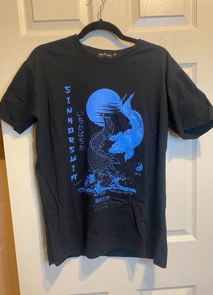 Pretty little thing black and blue Japanese t shirt, brand: PrettyLittleThing, condition: Very good, size: M, £2.00, £2.80 includes Buyer Protection
