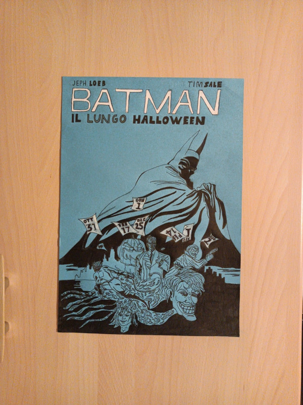 Poster fatto a mano del fumetto Batman: Il lungo Halloween