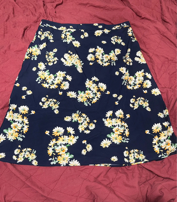 Blue Floral Midi Skirt 2