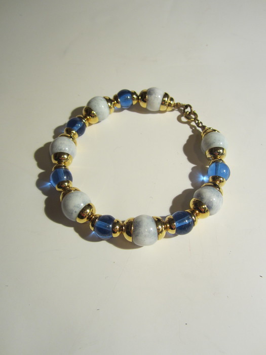 bracelet vintage perle en pierre 1