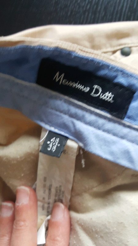 Pantalon chino verano beige con pequeñas rayas Massimo Dutti 3