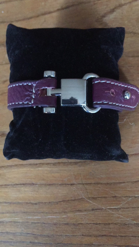Bracelet cuir violet 1