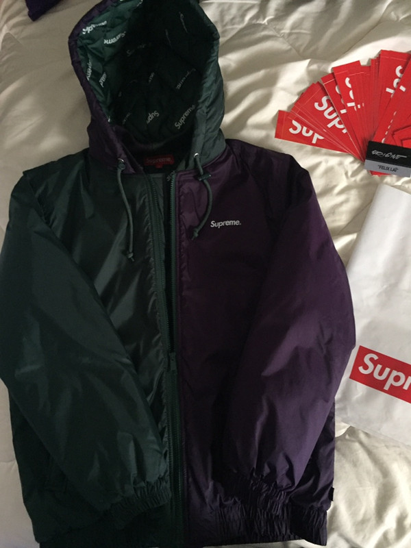 Supreme 2 tone hooded sideline jacket (FW15) - Vinted