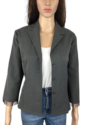 Veste grise légère perles sur manches femme - Taille 38, brand: sans marque, condizioni: Ottime, taglia: M / IT 42 / EU 38, €12.00, €13.30 include la Protezione acquisti Pro