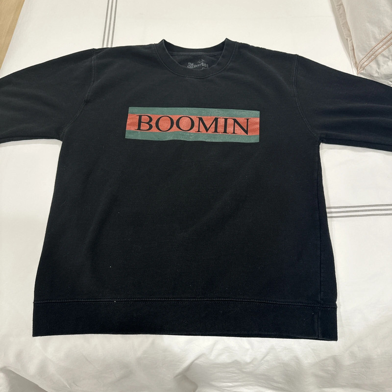 the sneaker don black red and green boomin crewneck 1