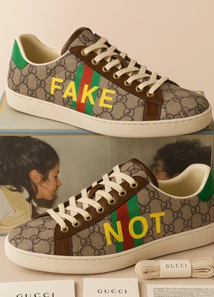 GUCCI Sneakers Ace GG “Fake Not – édition spéciale collector Mixte–Taille 39, marca: Gucci, estado: Muy bueno, tamaño: 39,5, 379,00 €, 398,65 € Protección al comprador incluida
