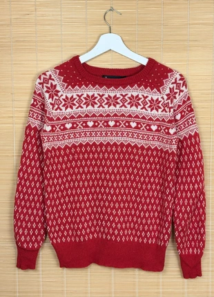 Atmosphere Red & White Fair Isle Nordic Christmas Jumper, marque: Atmosphere, état: Très bon état, taille: M / 38 / 10, 8,00 €, 9,10 € Protection acheteurs incluse