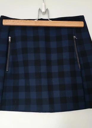 Jupe à carreaux noir/bleu T. 38 - New Look, marque: New Look, état: Très bon état, taille: M / 38 / 10, 6,00 €, 7,00 € Protection acheteurs incluse