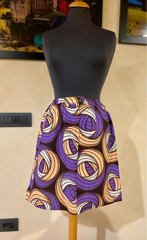 Gonna corta in tessuto wax fatta a mano Vinted