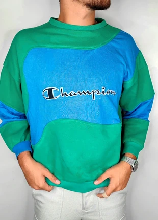 Pull oversize rework bleu vert fluo T.L Champion, marque: Champion, état: Très bon état, taille: L, 15,00 €, 16,45 € Protection acheteurs (Pro) incluse