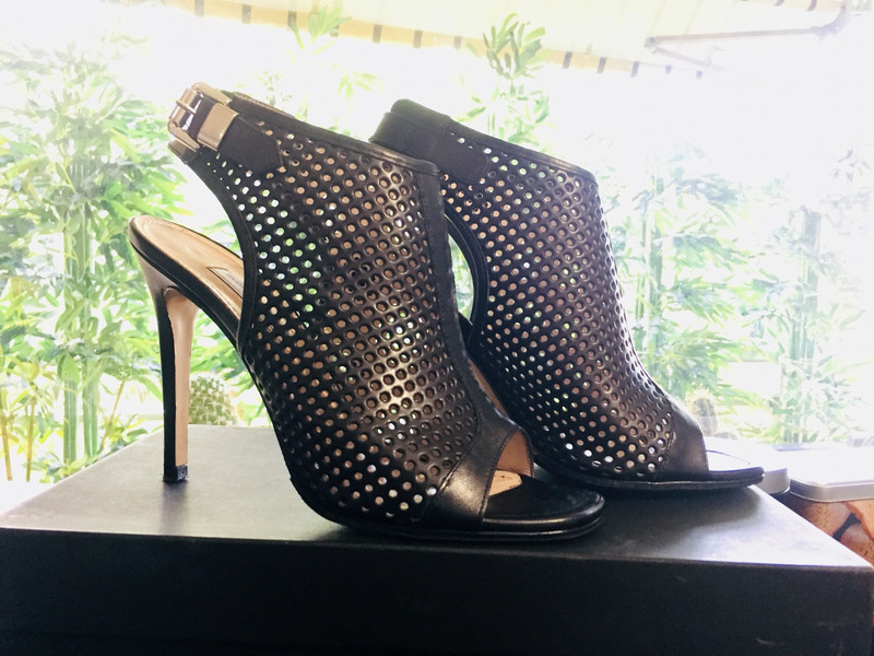 Bottines ouvertes hauts talons a brides Guglielmo Rotta cuir noir Vinted