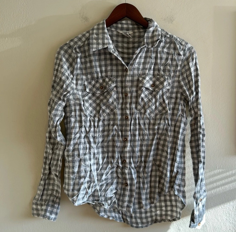 Old Navy Plaid Button Front Top 1