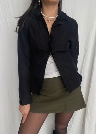 Fitted jacket, double zip, asymmetrical, black, pocket, vintage 90s y2k, peach skin touch, marke: Vintage, zustand: Sehr gut, größe: S / 36 / 8, 13,00 €, 14,35 € beinhaltet Vinted-Käuferschutz Pro